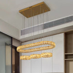 suspension lumineuse moderne or transparent strass rc dimmable 249 2000lm 90 260v