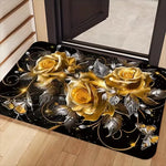 tapis sol violet moderne roses feuilles antidérapant résistant décoloration 30x50cm 40x60cm