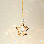 mobile solaire cristal lune étoiles fleurs décoration jardin intérieur suspendu boho romantique argent doré