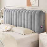 tête lit moderne velours uni beige clair adhésif poche smartphone grande tailleversiblewasher