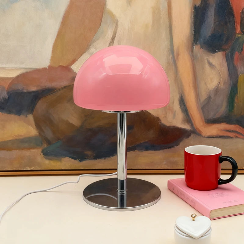 lampe table moderne verre blanc rose interrupteur tactile certifications cem rohs fcc