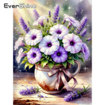 tableau diamant fleurs bouquet feuilles ruban rose peinture classique résine