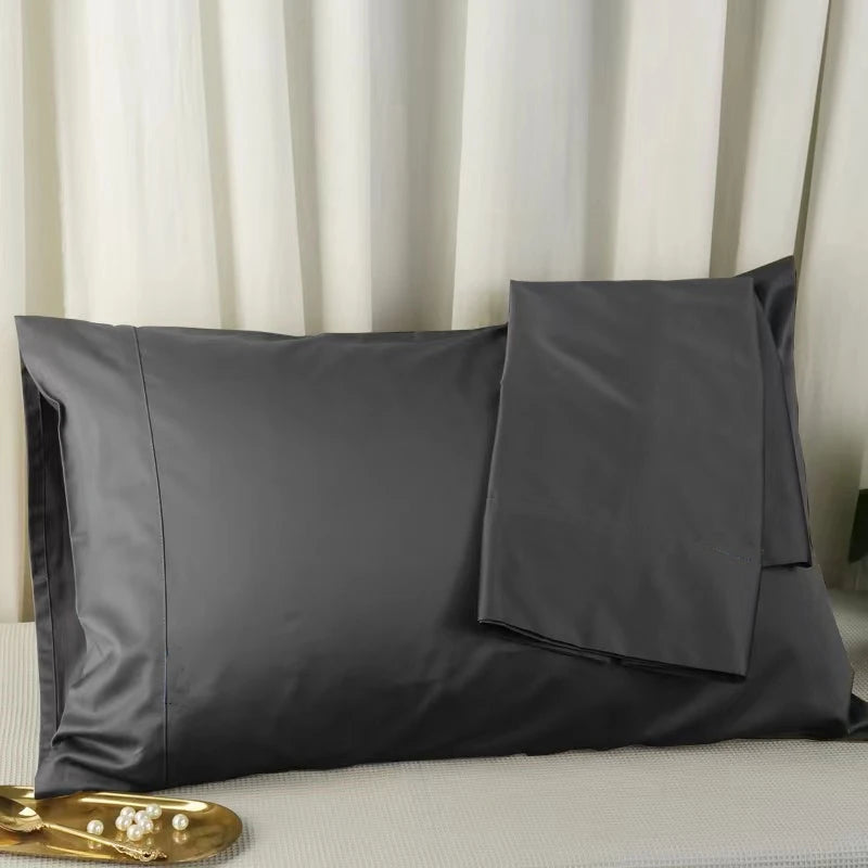 taies d'oreiller coton unies 50x90cm bleu clair moderne non toxique écologique adhésif maison hospitalière