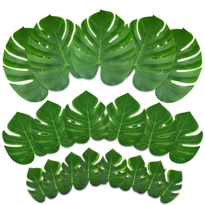 feuilles palmier artificielles vertes décorations tropicales naturelles mariage extérieur jardin fête maison