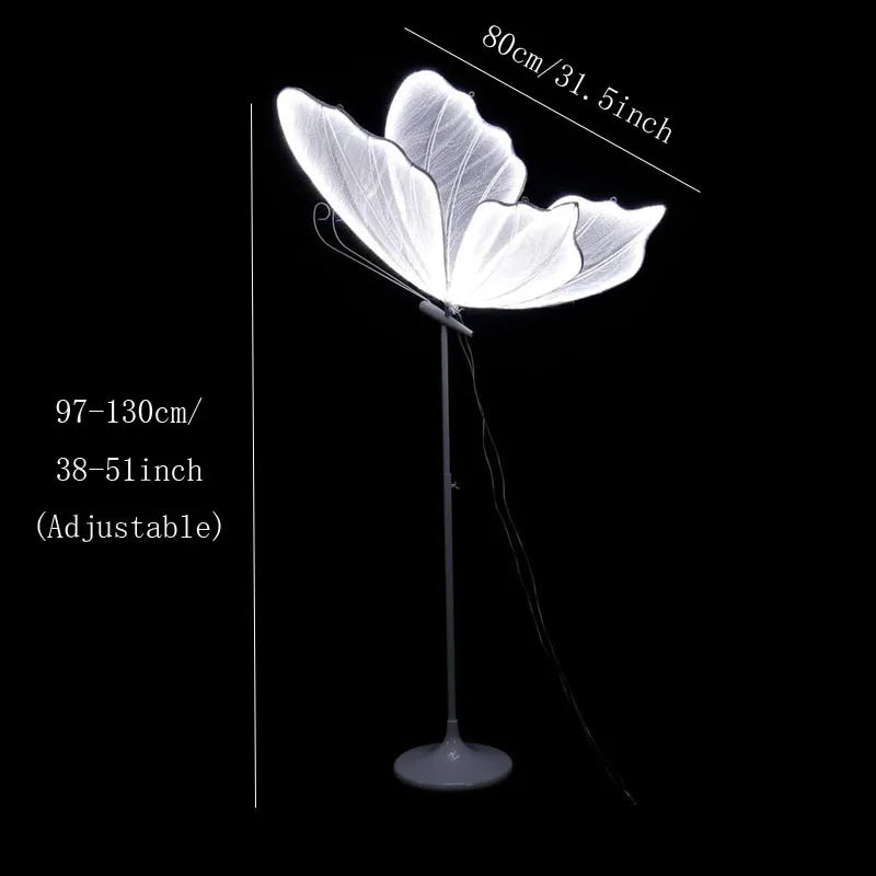 lampe moderne papillon blanc doré mariage anniversaire noël décoration translucent sol fixée tringle