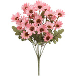 bouquet fleurs artificielles camomille marguerites soie plastique feuilles vertes naturel decoration maison mariage