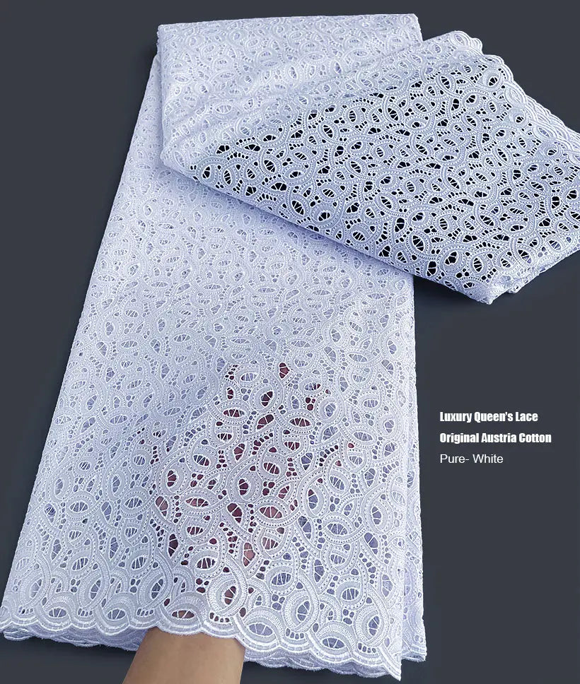 dentelle coton blanc rose bleu ciel motifs floraux texture fine mariage qualité supérieure