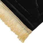 tapis prière polyester antidérapant motif géométrique gris vert noir moderne élégant franges doréesversible main