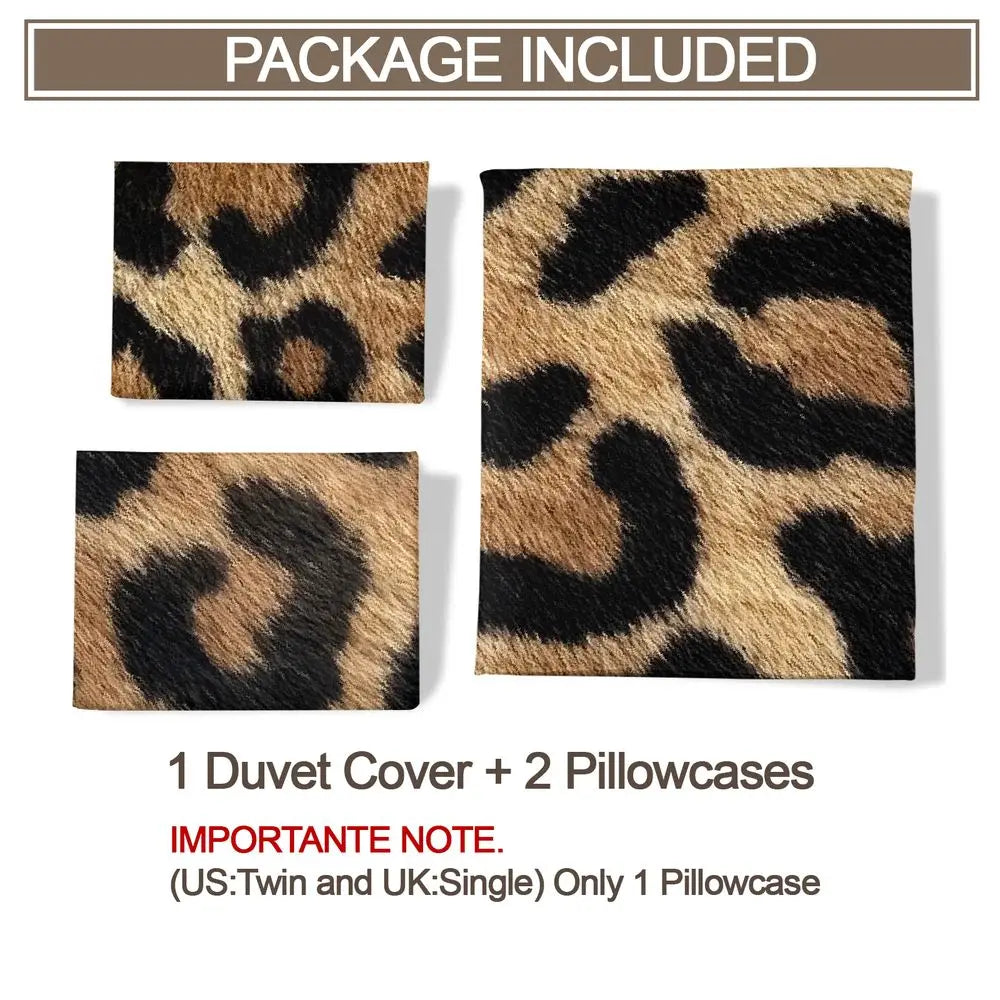 housse couette motif léopard moderne literie taies oreiller ensemble duvet polyester