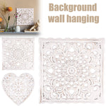 décorations murales ajourées bohèmes motifs floraux blanc cassé vases bougies fleurs ethniques shabby chic