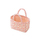sac rangement tissu floral rose blanc pliable poignées multiple utilisations decorative champetre nordique