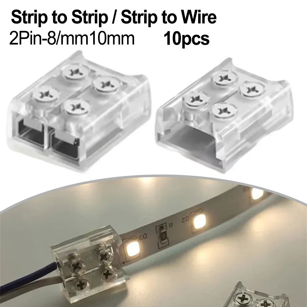 connecteur ruban led transparent 10mm strip strip wire 8mm pragmatique vis fixé