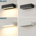 applique murale led moderne aluminium ip65 noir blanc 20cm 30cm 50cm