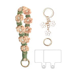 bracelet porte clés fleurs relief tissé jaune vert blanc rose bleu violet rouge vif