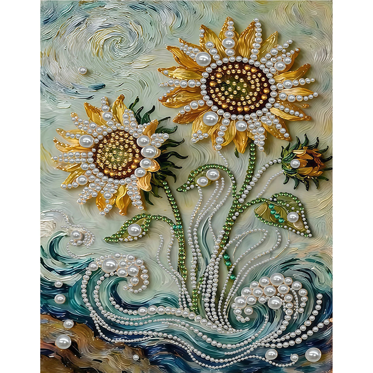 tableau decoratif art contemporain floral animalier abstrait diy resine opaque 35x45cm