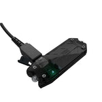 lampe torche rechargeable led noire compacte résistante chocs câble usb orange vert bleu