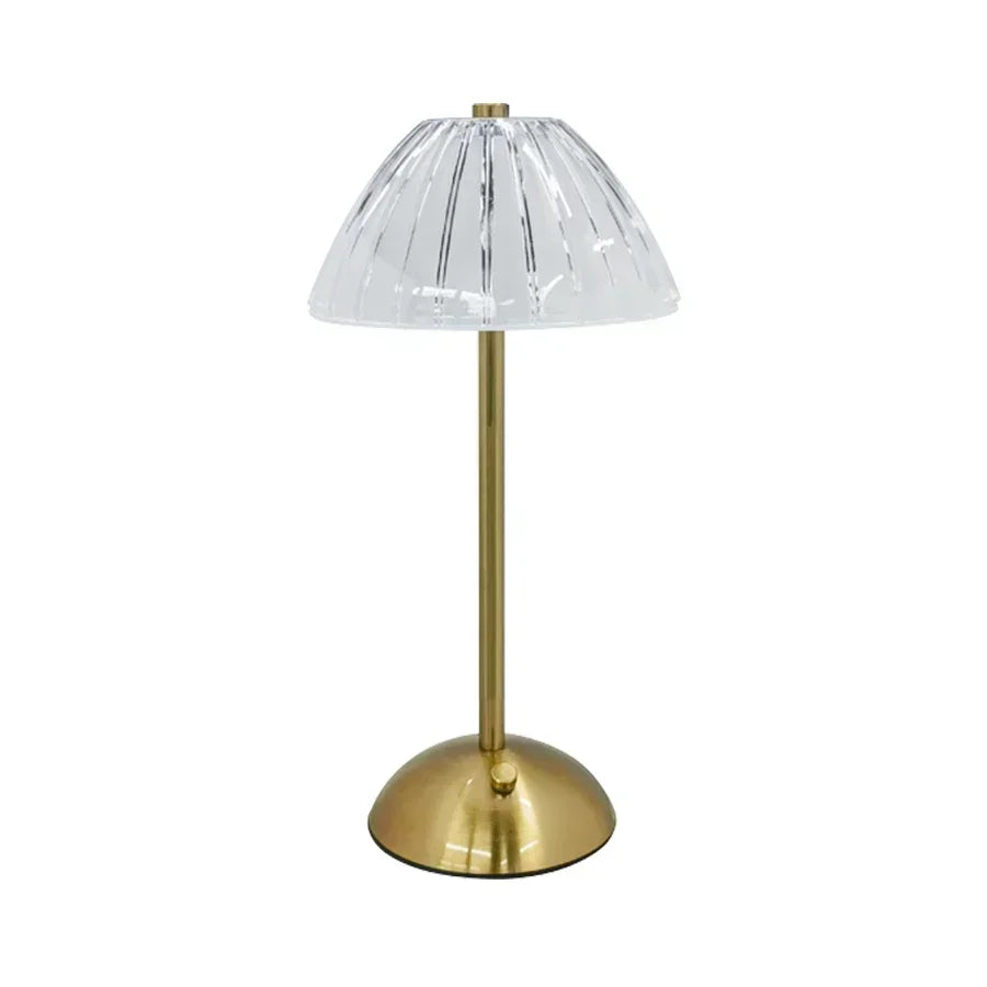 lampe table or blanc transparent moderne motifs géométriques rechargeable tactile