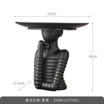 support décoration moderne plateau ovale marron clair foncé lisse opacité chambre salon présentoir rangement