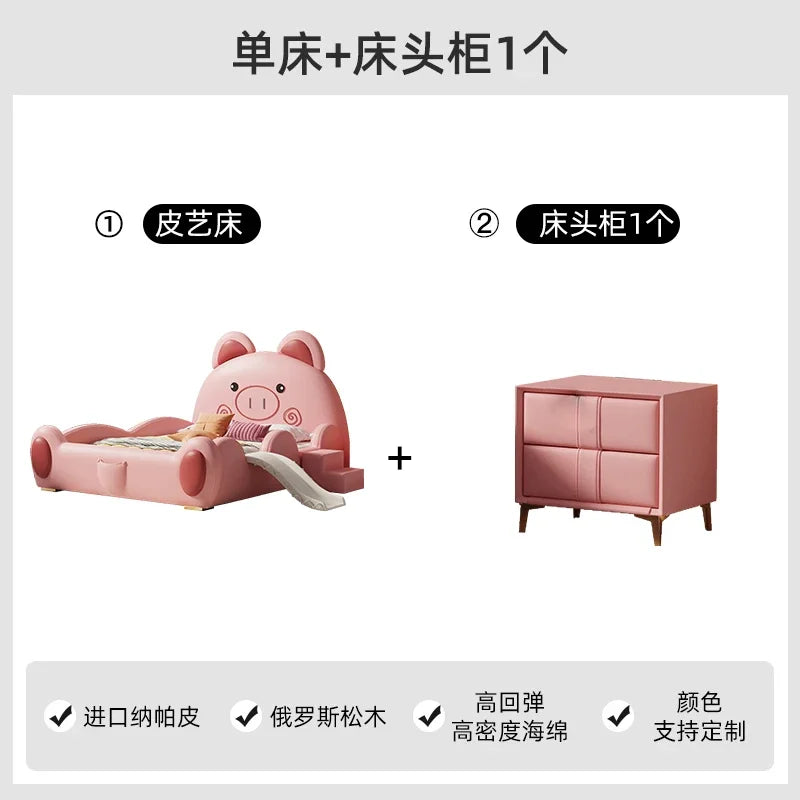 lit enfants rose cochon mignon spirales contemporain oreillers tapis jeu