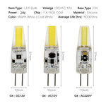 ampoule led transparente 12v g4 360° blanc chaud 2700k 50000h moderne
