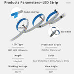 ruban led 24v 120leds blanc froid chaud moderne adhésif contrôleur