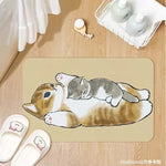 tapis sol antidérapant absorbant dessin animé chats polyestère doux confortableintérieurextérieur