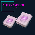 diodes led smd 2835 uv blanc noir carré mat adhésif 3v 150ma 365nm 395nm
