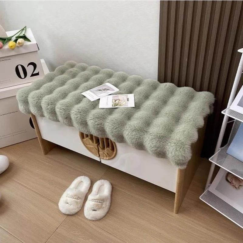 coussin sol peluche doux rectangulaire confortable siège banc entrée maison moderne