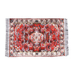 tapis rectangulaire traditionnel motif floral bordure frisée adhésif opacité rétro textiles vintage