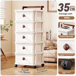 meuble rangement tiroirs roues blanc moderne rayures grises