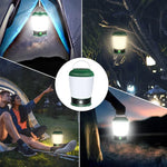lampe camping rechargeable led vert blanc texture moderne pratique interrupteur anneau métallique étancheurgence