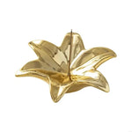 support encens fleur rose pâle doré moderne texture lisse brillante argenté