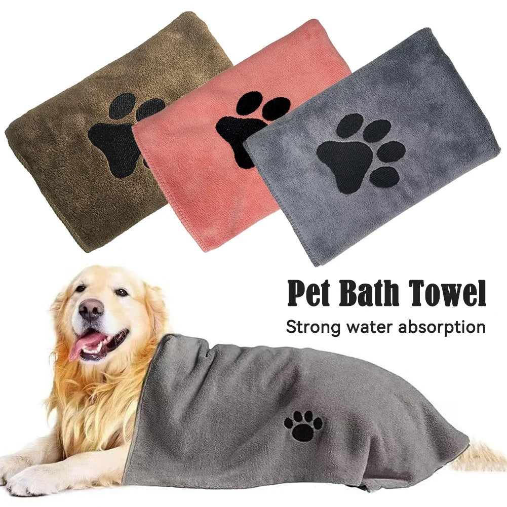 serviette bain animaux patte noire gris rose marron douce moderne absorbante 75cm 100cm