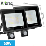 projecteur led motion sensor capteur mouvement lumière froide chaude ip66 étanche moderne extérieur jardinôtel