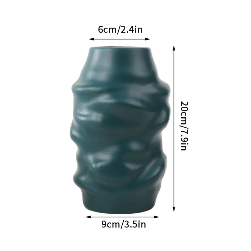 vases modernes orange blanc vert rayures horizontales opaques décoration intérieure papier bougie fleurs artificielles