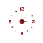 horloge murale moderne adhésive stickers numéros 12 noir blanc rouge doré chambre bureauhôtelécole