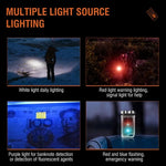 lampe torche rechargeable portable led porte clés compact moderne boutons commande noir transparent