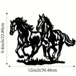 décoration murale métal chevaux noir beige silhouette rustique moderne 23.89cm 30.48cm découpe laser