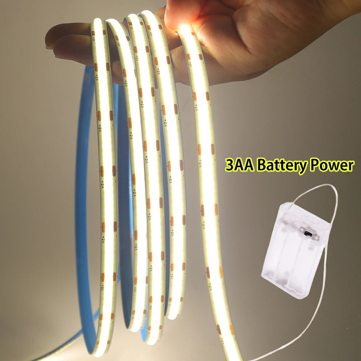 ruban led cob blanc bleu 320leds adhésif batterie aaa moderne chambre