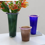 vases verre modernes colorés transparents opaques bols saladiers plats ondulés fleurs fruits table décoration