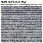 tapis d'escalier rayures horizontales gris moderne antidérapant polyester adhésif extérieur lavable 80cm