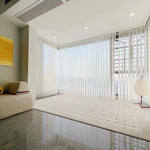 rideau lamelle vertical tissu transparent moderne fenêtre française balcon chambre