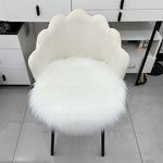 tapis rond blanc fourrure synthétique moderne antidérapant résistant décoloration intérieur maison porte sol