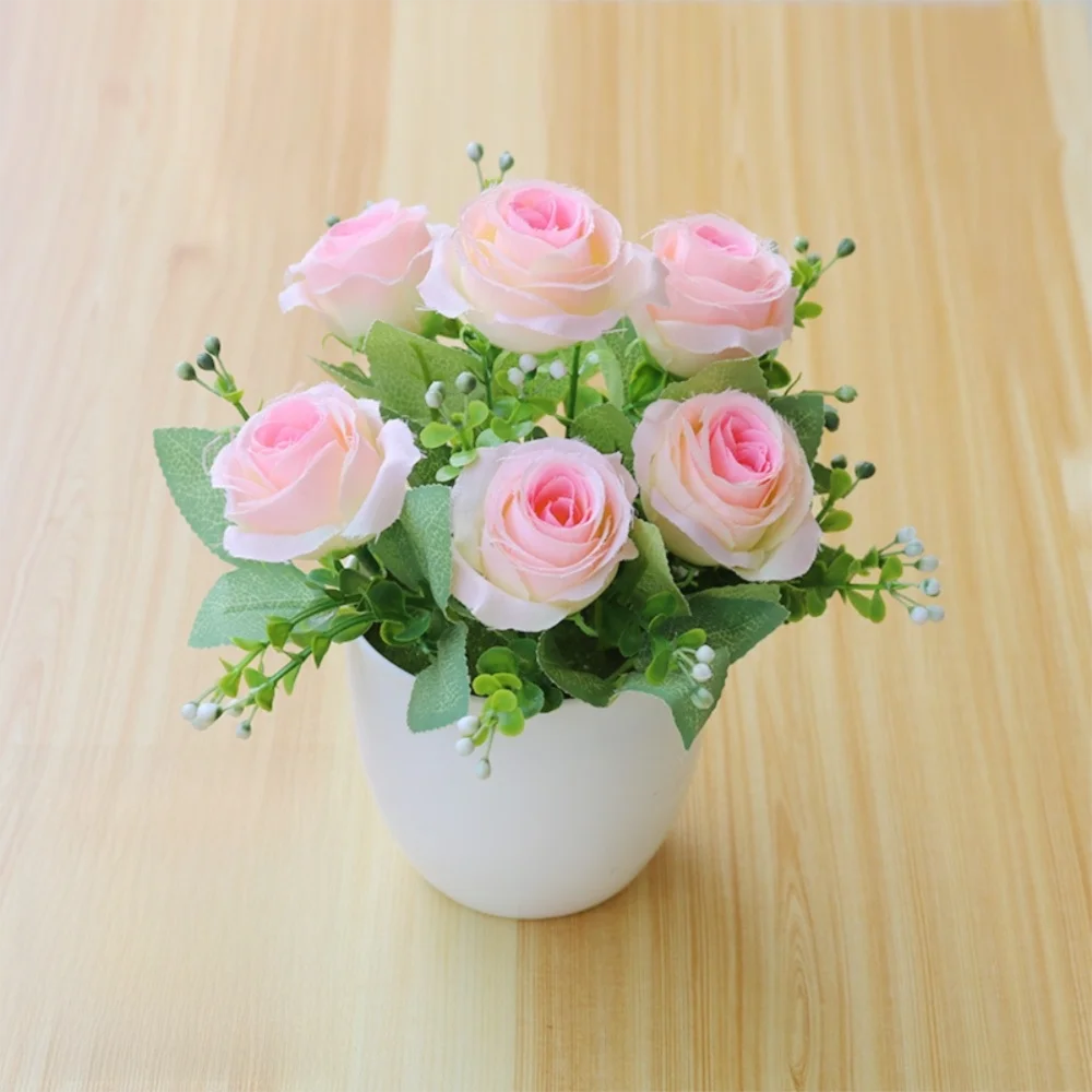 bouquet fleurs artificielles rose blanche violette jaune rouge intérieur décoration moderne minimaliste