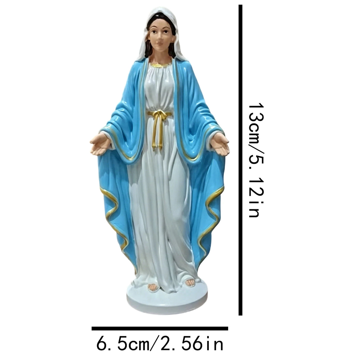 statue sacre coeur jesus resine dorée bras ouverts decoration maison religieuse 18cm