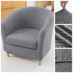 Fauteuil moderne couverture gris rayures adhésif lavable machine protection intérieur extérieur restaurant bar sofa