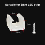 clips fixation ruban led transparent vis support bande lumineuse néon flexible blanc