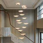 Suspension lumineuse contemporaine 15 lumières blanc doré D60 4000k 3000k 6000k