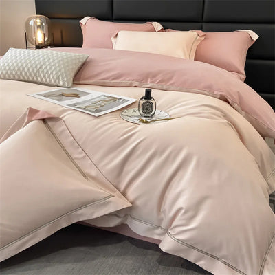 Housse de couette unie grise 220x240 cm ensemble literie 4 pièces Ombre Interieur