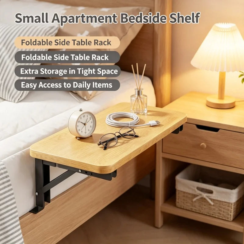 tableau chevet pliable rangement support mural moderne texture bois naturel multiple uses reusable single